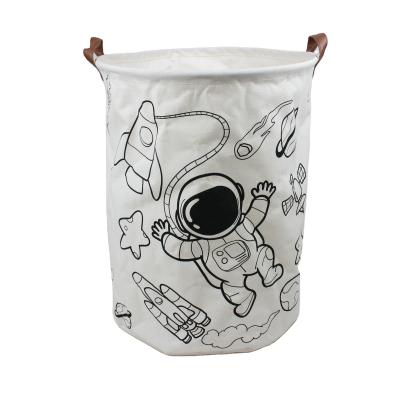 China Factory direct sales children's casual laundry basket storage luxury foldable cylindrical laundry bag for sale