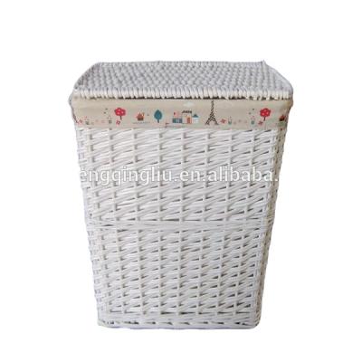 China Contemporary Hot Sale White Wicker Storage Corner Laundry Baskets for sale