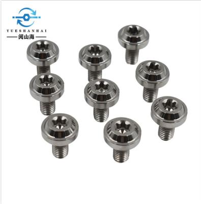 China Discount price Gr5 butterfly head primary color disc brake hot forging forming head titanium screw for sale