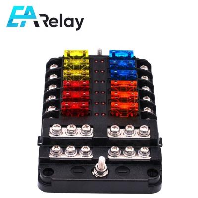 China Boat Car Fuse Box Insert Screw In With Multi-way Negative Fuse Box LED Indicator Boat Accessories for sale