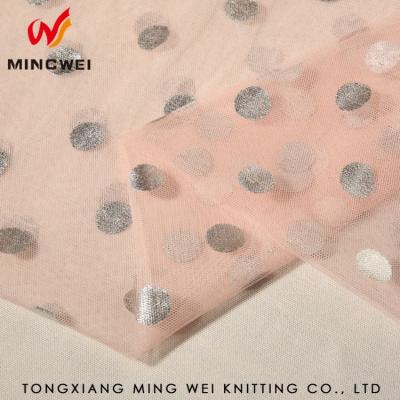 China Different Types Anti-Static Tulle Rolls 100%Polyester Striping Mesh Fabric for sale