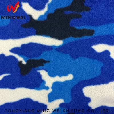 China Anti-Static Shrink-Resistant Outdoor Tear-Resistant Fabric Blue Camouflage Anti Pilling Fleece Fabric for sale