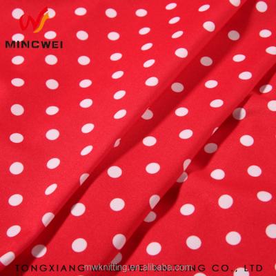 China Simple Polka Dots Design Polyester Swimwear Printed Spandex Fabric for sale