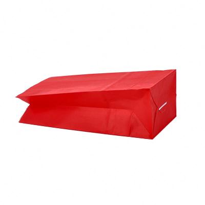 China Recyclable Custom Printed Recyclable Floral Food Gift Packaging Square Wide SOS Bottom Paper Bags Without Handle for sale