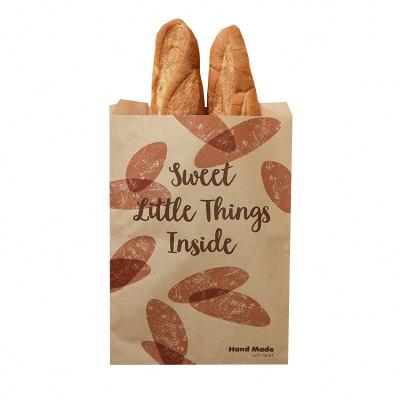 China Bread Bread Baker Restaurant Food Packaging Bottom Sharp Paper Bags Printing Recyclable Hot Selling Custom Logo for sale