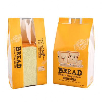 China Recycled Materials Customized Kraft Paper Bread Bags With Window Paper Bread Bag With Logo For Packaging for sale