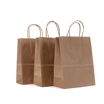 China High Quality Disposable Wholesale Custom Kraft Brown Kraft Paper Bags With Handles for sale