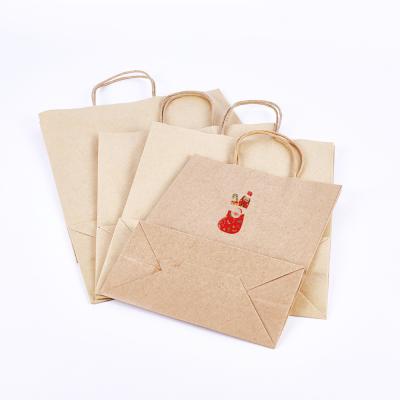 China Disposable Custom Luxury Super Value Pack Christmas Wrapping Clothing Shopping Paper Bags Diy Party Candy Gift Bags Kraft Paper Bag for sale