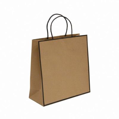 China Recyclable High Quality Luxury Shopping Custom Logo Printed Art Paper Bags With Twisted Brown Handles for sale