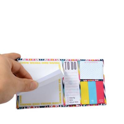 China 80gsm offset printing self-adhesive paper sticky notepad CMYK sticky note pads with box high quality for sale