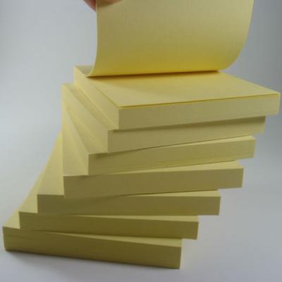 China Square 3X3 Office Sticky Notepad Full Automatic Cheap Self Adhesive Canary Yellow Yellow Sticky Note for sale