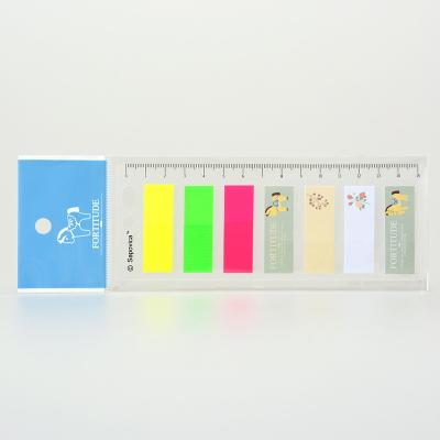 China Wholesale Self Adhesive Fluorescent Colors Film Index Sticky Notes Memo Pad Sticky Note For Pad School Custom Logo for sale