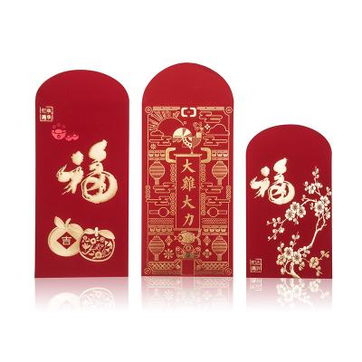 China Customized Patterns Custom Hot Stamping Chinese New Year Money Envelope Red Packet Chinese Lucky Red Envelope for sale