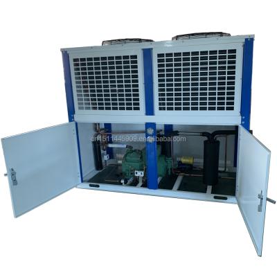 China Hotels 20HP air cooled H/MBP condensing unit is compatible with HFC and HCFC gas for modern refrigeration and air conditioning installations for sale