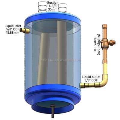 China Refrigeration parts superheater and subcooler suction accumulator with tank function is special design for climate systems of refrigerated trucks for sale