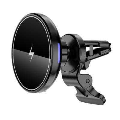 China QC3.0 Multifunctional 360 Degree Rotating Charger Stand Magnet Car Charger Air Vent Wireless Charging Stand for sale