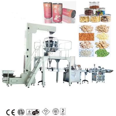 China Food Tea Coffee Popcorn Cookie Tin Can Production Line With Nitrogen Rinse Aluminum Tin Can Filling Line for sale