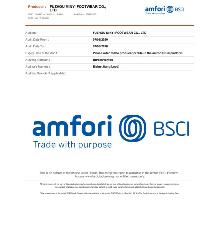 BSCI - Fuzhou CLT E-Business Co., Ltd.