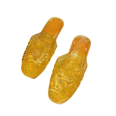 China Fashion Trend Women Ladies Waterproof Casual Colorful Flat Fashion Flip Flop Crystal Cheapest Slippers New Arrival Transparent Sandals Shoes for sale