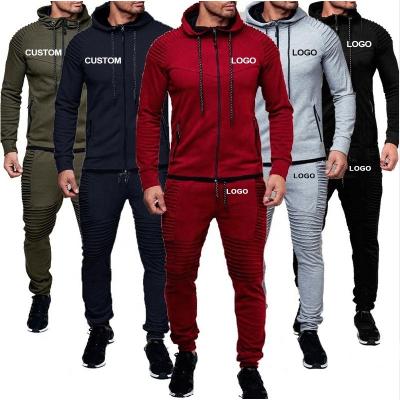 China Plus Size White Men's Logo Fall Jogger Sweat Suits Custom Made 2 Piece Sweatsuit Hoodies Tracksuit for sale