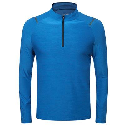 China QUICK DRY Polyester Spandex Running Long Sleeved T Shirt Man Half Zipper Sport Wear Quick Dry Exercising Fitness for sale