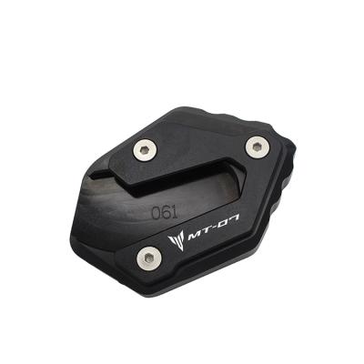 China Aluminum CNC LOGO For MT07 CNC Kickstand For YAMAHA Adventure MT07 FZ07 XSR700 Tracer700 Brake Pedal Stand Vergroter Plaat Extension Pads for sale