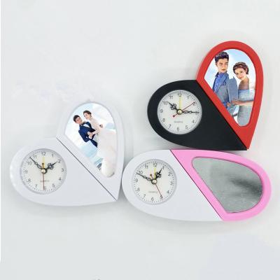 China Newcomer CLASSIC 360 degree rotation 3 in 1 sublimation clock/mirror/photo frame as home decoration for sale