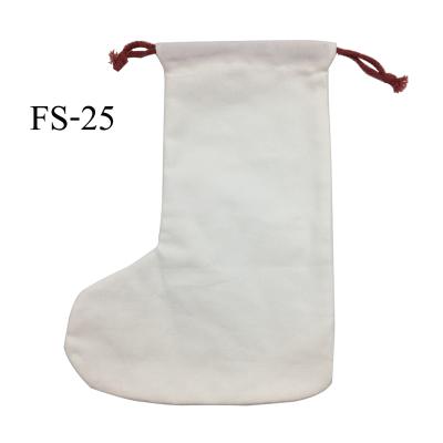 China Christmas Stockings Eco - Friendly Wholesale Christmas Sublimation Gifts Polyester Canvas White Sockings for sale