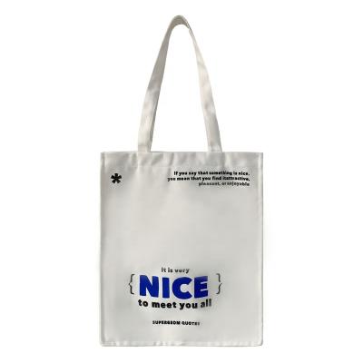 China High Quality Reusable Reusable Words Logo Canvas Hand Tote Cotton Recyclable Printed Bag for sale