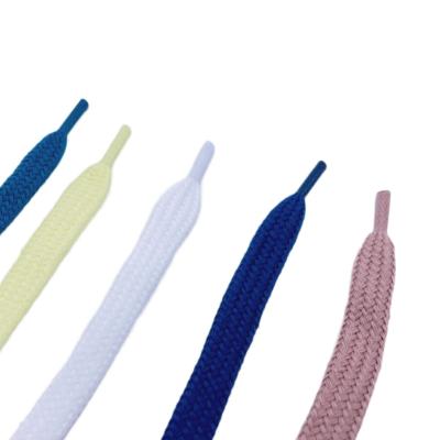 China Sustainable Wholesale Flat Laces 8-10mm Fashion Color Rope Polyester for sale