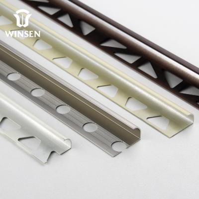 China Modern Arc Curved Edge Closed Aluminum Quarter Round Tile Gold Metal Trim for sale