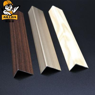 China Wood Modern Right Corner Grain Edge Aluminum L Shaped Office Building Angle Trim for sale