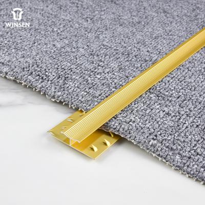 China Anti Slip Hi-tech Gold Strip Transition Modern Edge Travel Aluminum Floor Mat Trim for sale