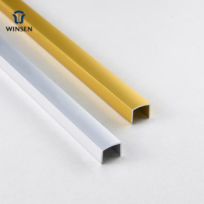 China Modern Straight Aluminum U Shaped Tile Edge Trim for sale