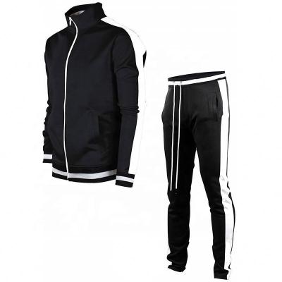 China Low MOQ Breathable Slim Fit Zipper Jacket And Pants Custom Made Mens Two Piece Set Track Sweatsuit for sale