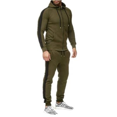 China Breathable Cotton Polyester Stripe Jacket And Pants Jogging Sweatsuit Two Piece Set Track Suits Jogging Set for sale