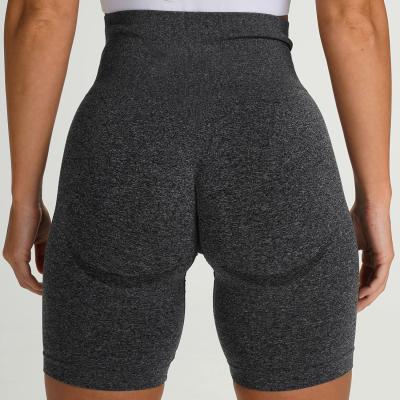 China Wholesale Custom Made Antibacterial Women Shorts Gym Fitness Bike Shorts High Waist Yoga Seamless Shorts for sale