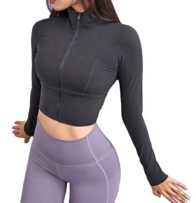 China Wholesale New Styles Breathable Running Fitness Sports Long Sleeve Crop Top Yoga Jackets Quick Dry Women for sale