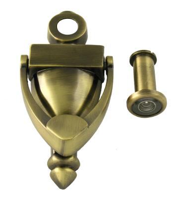 China Nice price modern new type apartment brass door knocker with viewer for sale