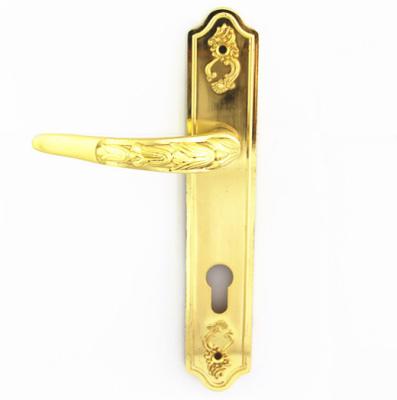 China Modern Hot Selling Door Lever Handle Gold Aluminum Iron Front Door Long Handles for sale