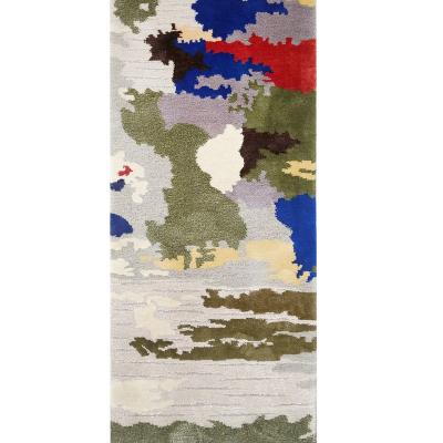 China European Style Non-slip Blanket Design Hand Wool Abstract Patched Tufted Rug Small Area Rug for sale