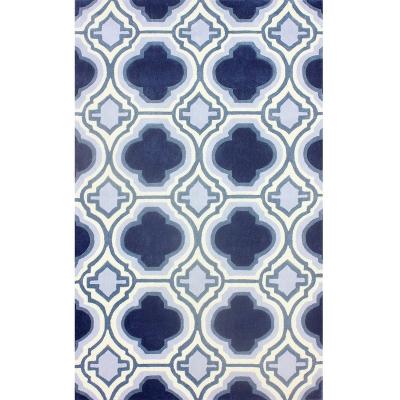 China High Quality Geometric Design Living Room Blanket Non-slip Blue Color Woolen Blanket for sale