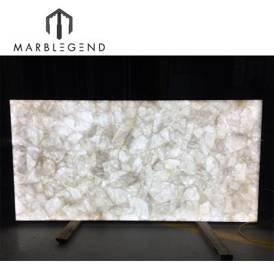 China Modern Home Decorative Natural Gem White Agate Crystal Slab for sale