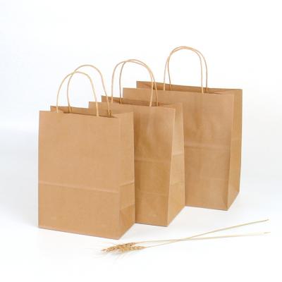 China Recyclable High Quality Custom Printing Eco Friendly Brown Paper Bag With Handles for sale