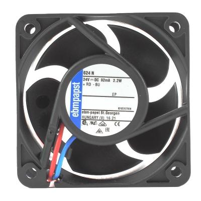 China Hotels In Stock 60*60*25mm 24V 2.2W 92mA 624N Inverter Ball Bearing Mini Axial Fan for sale