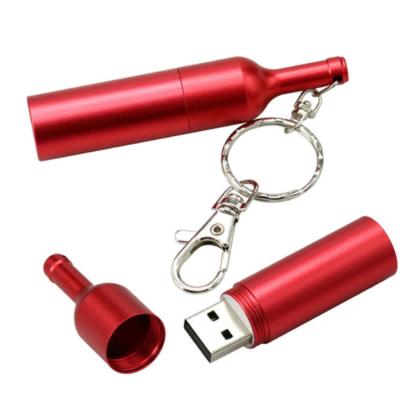 China Storage Wine Bottle Shaped USB Flash Drive High Speed 512Mb 1Gb 2Gb 4Gb 8Gb 16Gb 32Gb USB Keys Memorias Usb Metalicas Metal Pen Drive for sale