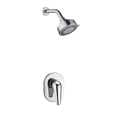 China Sliding Barless Empolobath 06 4703 In-Walls Chrome Mixer Shower Bath Set For Bathroom Brass Body Cartridge ABS Shower Head-Arm for sale