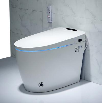 China 110V/220V Automatic Operation 2021 Wc Toilet Bowl S Trap Luxury Electric Automatic Sensor Flush Black Intelligent Smart Toilet With B for sale