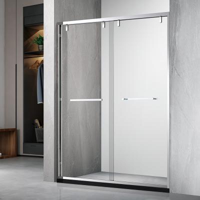 China Modern Fashion Designed Straight Form Double Rollers Sliding Glass Shower Door for sale