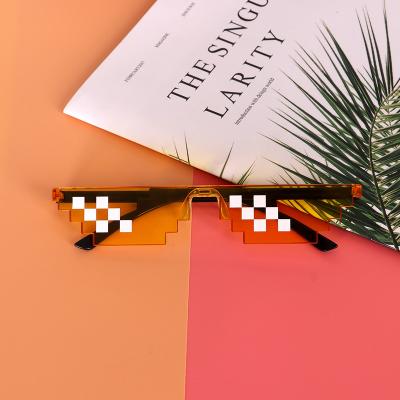 China Wholesale Brand F&J Sunglasses Fashion F&J Sunglasses Brand Fancy Frame Baby Mosaic Pixel Sunglasses Irregular Black Kids Sunglasses for sale